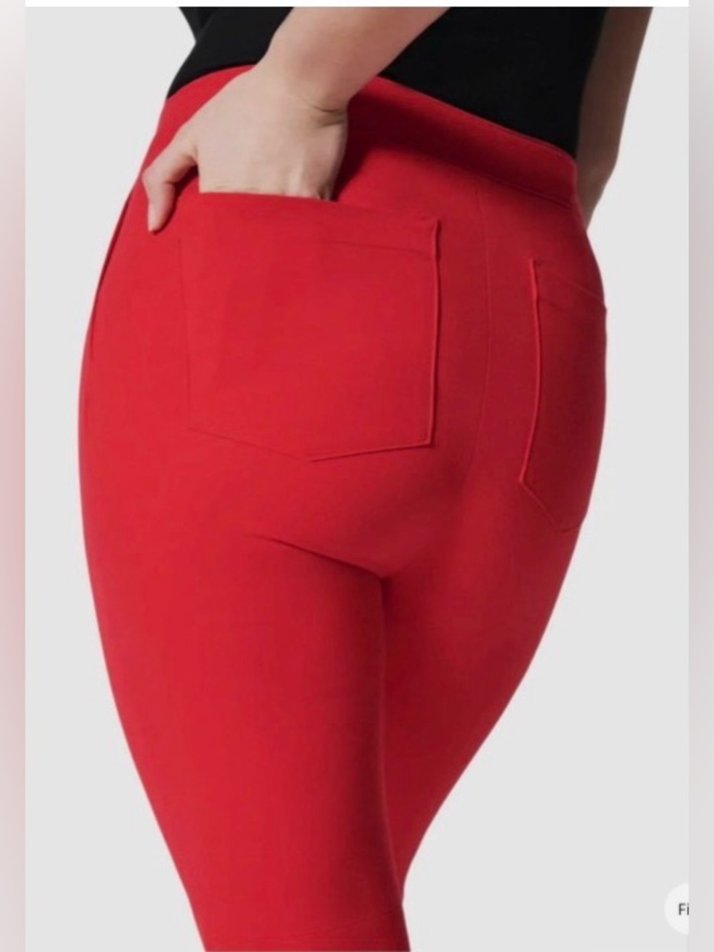 Spanx Red Polished Kick Flare Pants Size L Tall Stretch Flattering Party - Picture 4 of 12